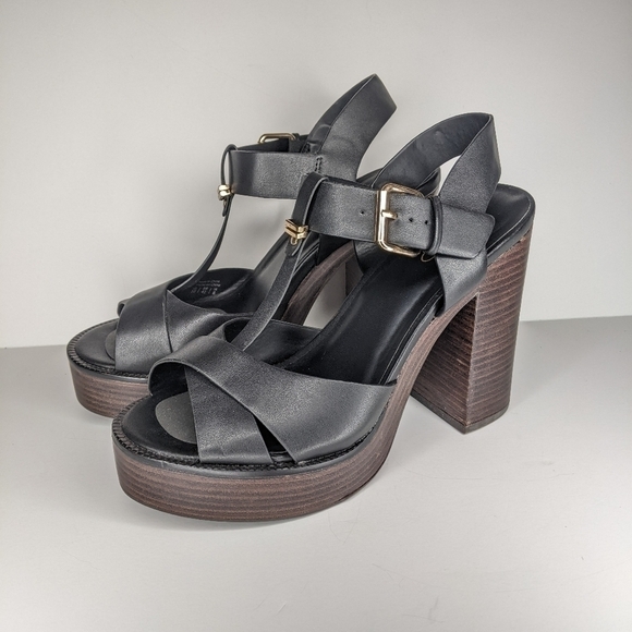 ALDO BLACK PLATFORM HEELS - Picture 4 of 8